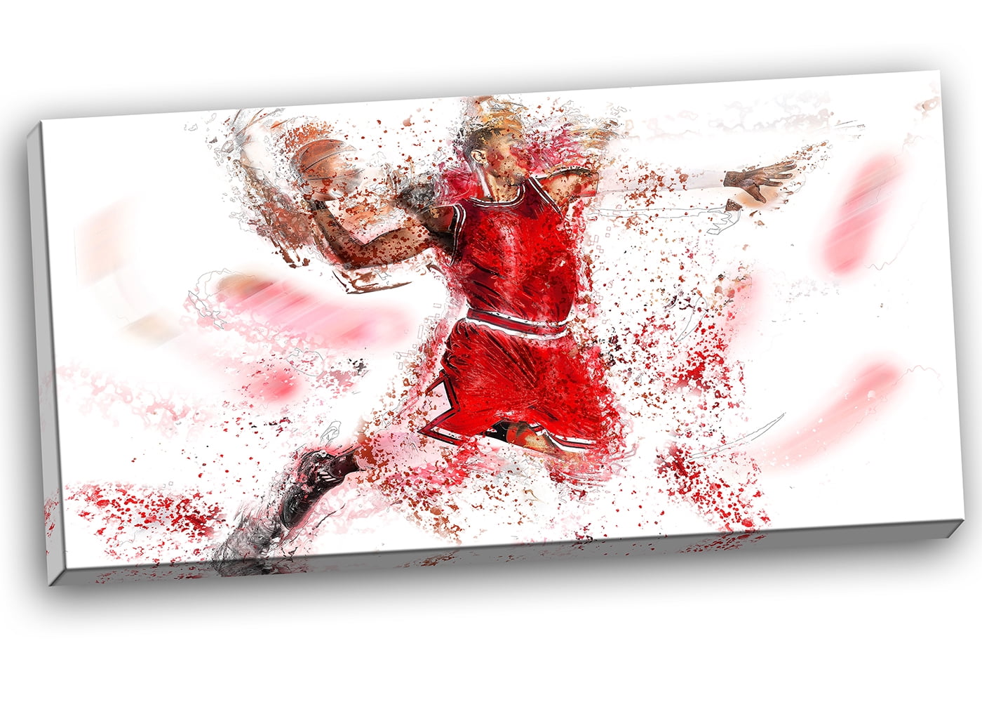 digital art pt2526-32-16 basketball slam dunk-large sport canvas art print, 32x16
