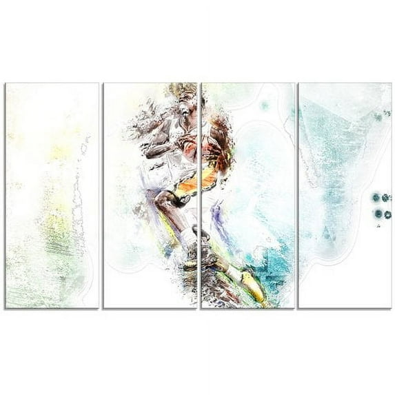 Design Art Basketball in Action, 4 Panels, 48" x 28"