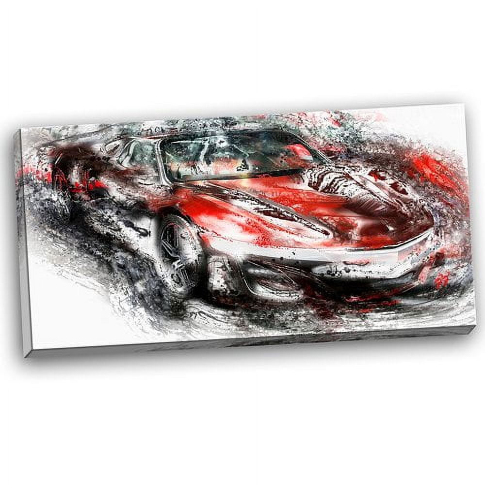 Design Art Black and Red Sports Car, 32" x 16"