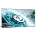 thumbnail image 1 of Design Art 'Blue Fractal Flying Saucer' Graphic Art on Wrapped Canvas, 1 of 4