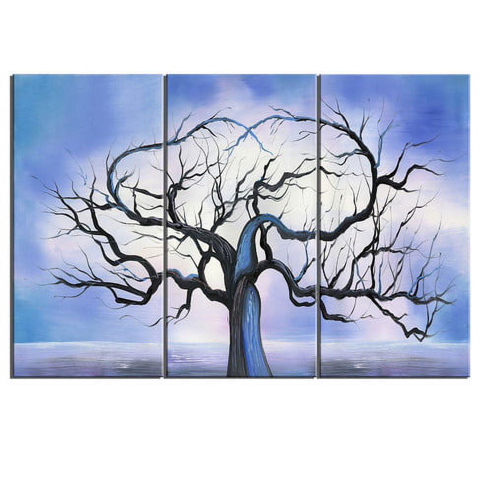 Design Art Blue Love Tree Canvas Print, 3 Pieces, 36" x 24"