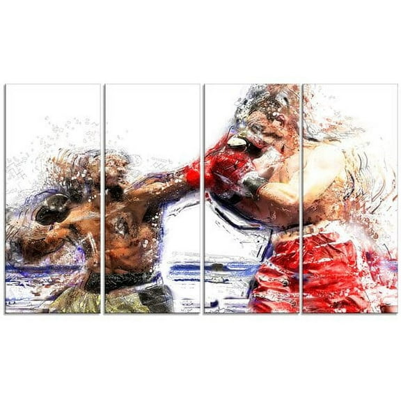 Design Art Boxing Knock Out, 4 Panels, 48" x 28"