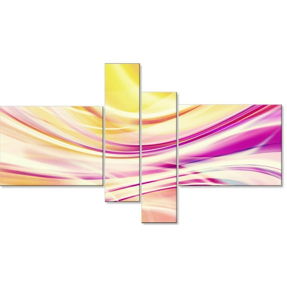 DESIGN ART Candy Stripes Canvas Print Set - Multi-color 60 in. wide x 32 in. high - 4 panels