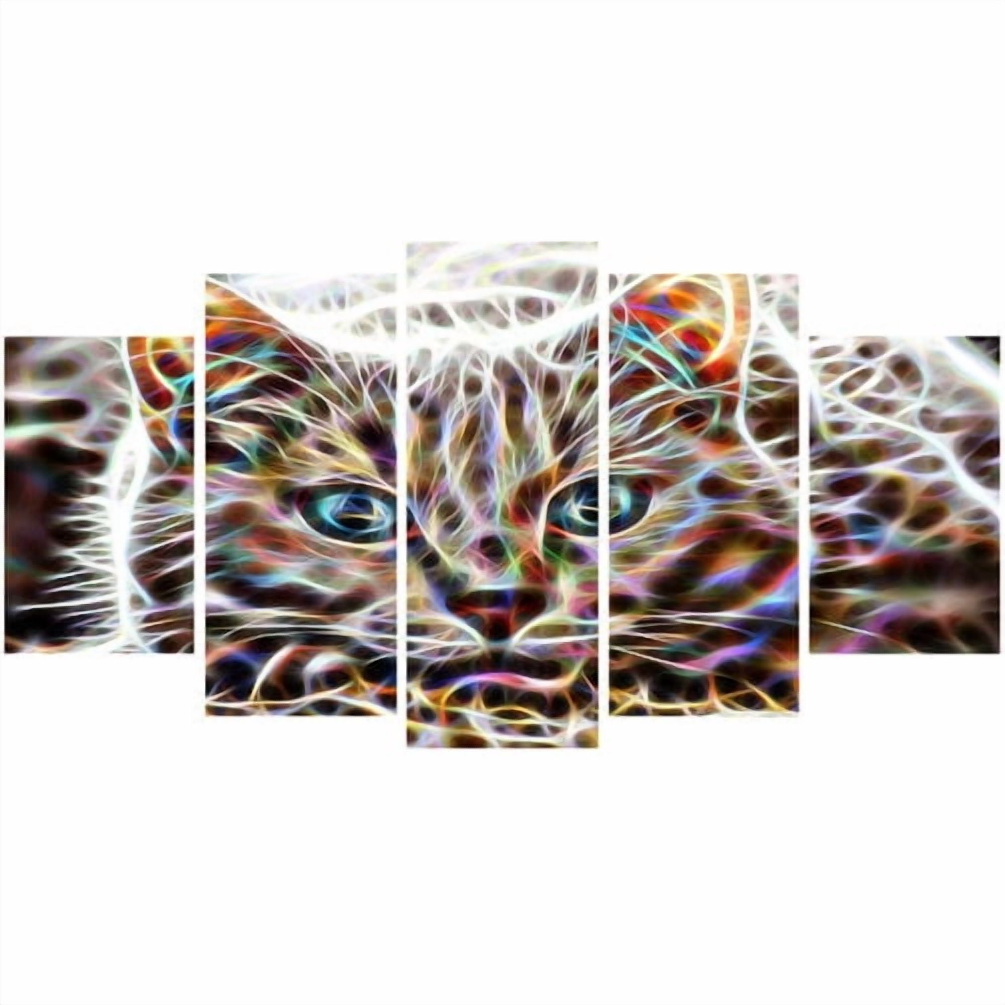 Design Art Cat Nap 5 Piece Graphic Art on Wrapped Canvas Set