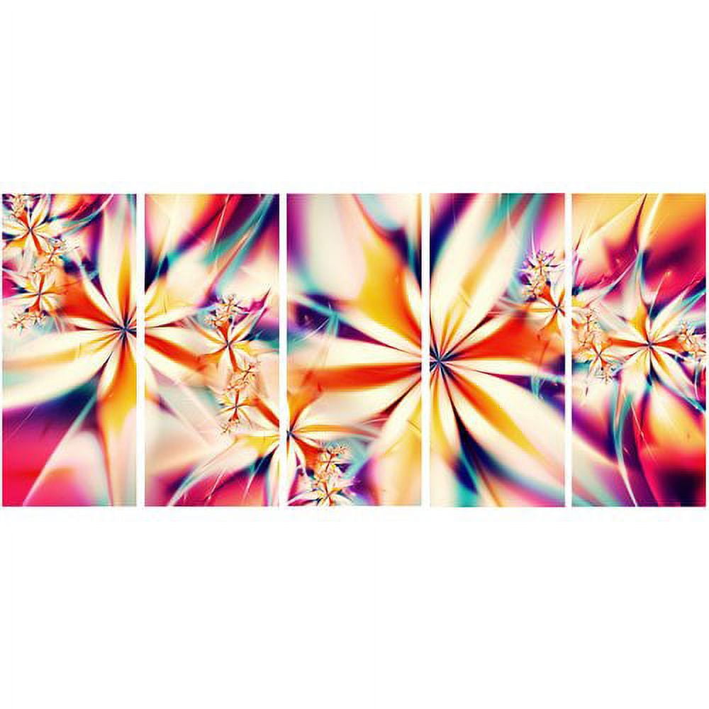 Crystalize Pink Floral Abstract Canvas Art with Wood Frame, 60" x 28"