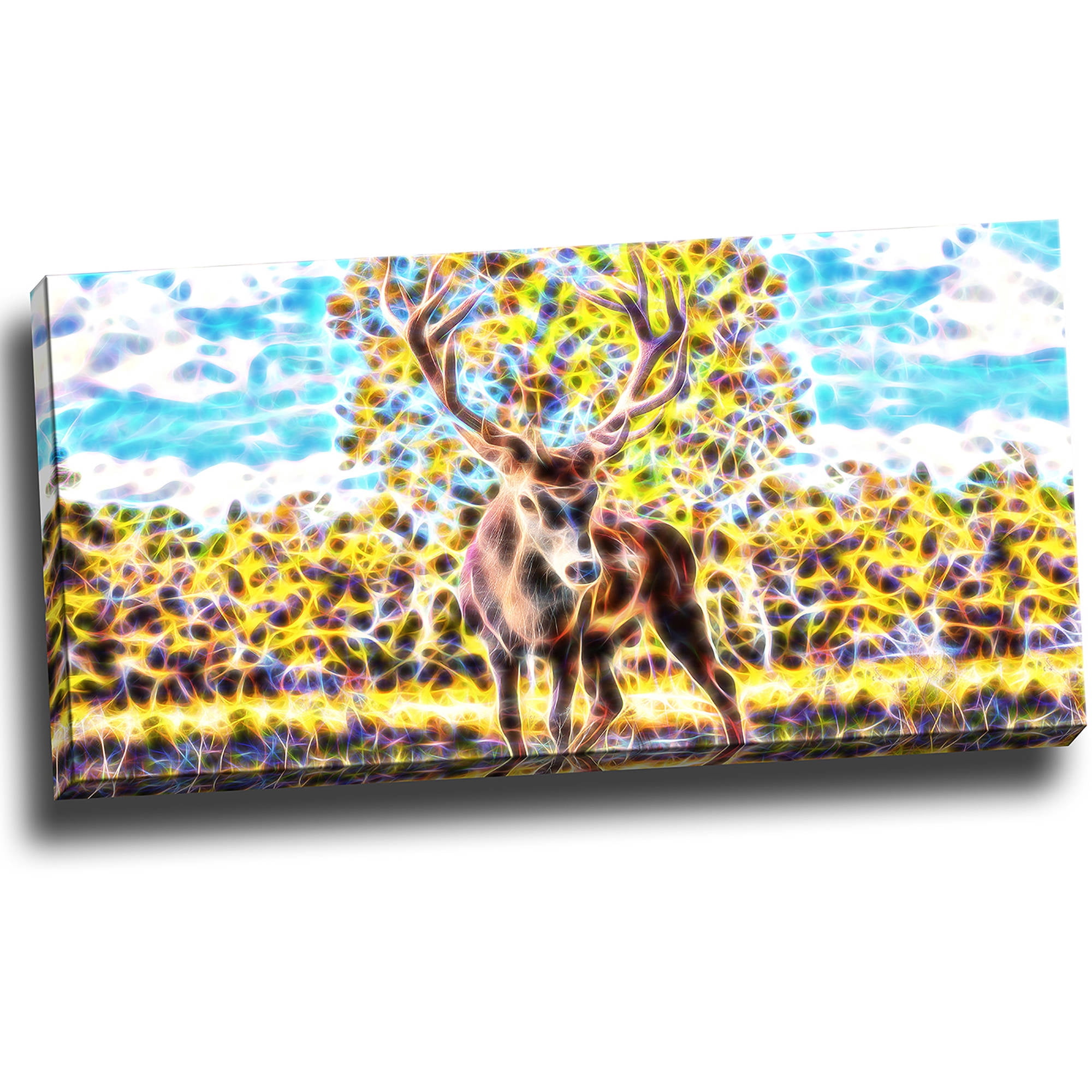 Design Art Deer in the Woods Graphic Art on Wrapped Canvas