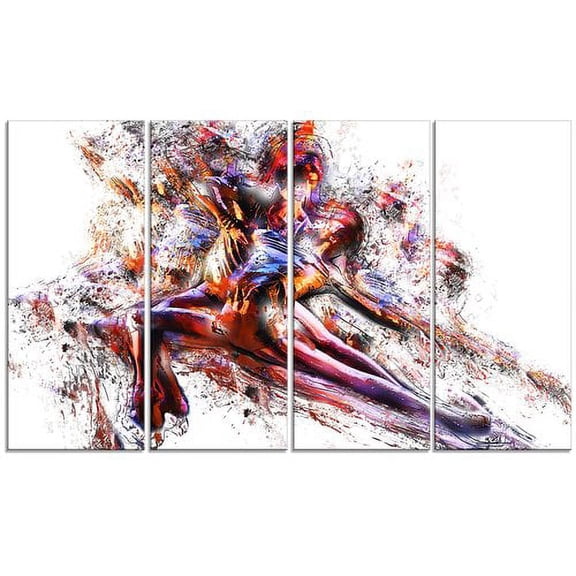 Design Art Figure Skating Couple, 4 Panels, 48" x 28"