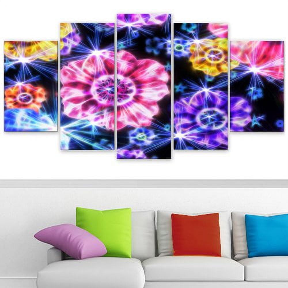 Design Art Floral Gathering Gallery Wrapped Canvas, 5 Panels, 60" x 32"