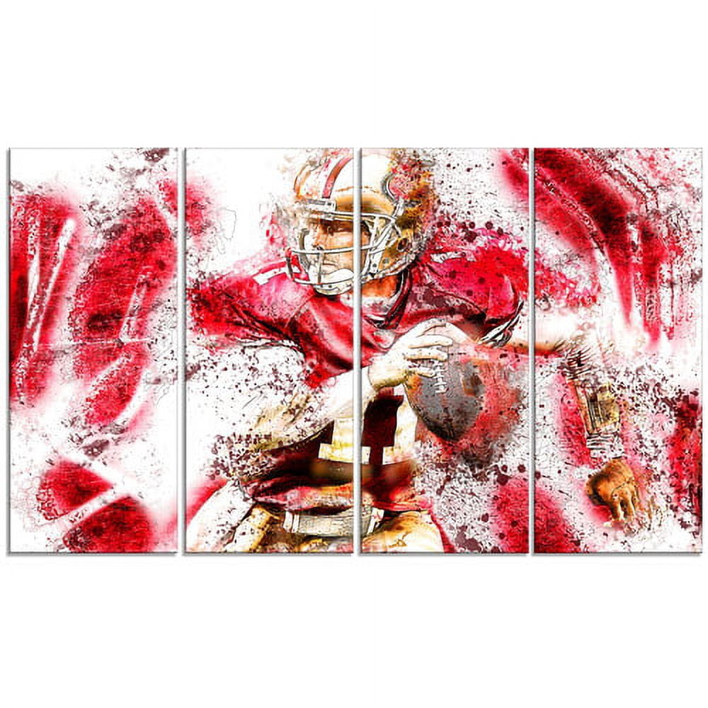 Design Art Football Go Long, 4 Panels, 48" x 28"
