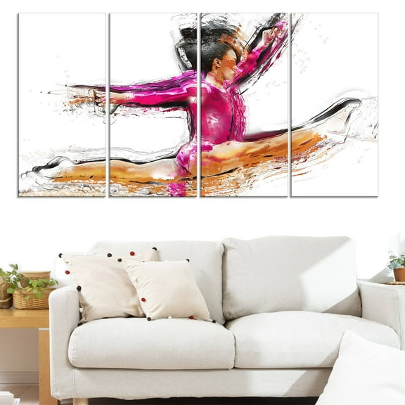 Design Art Gymnastics Split 4 Piece Painting Print on Wrapped Canvas Set