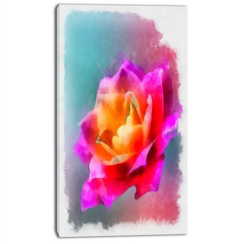 Design Art 'Handmade Purple Rose Drawing' Painting Print on Wrapped ...