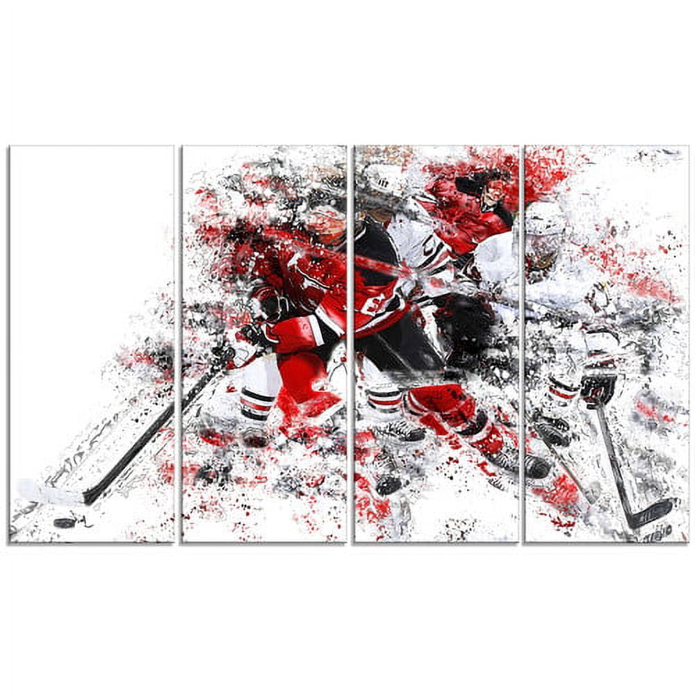 Design Art Hockey Break Away, 4 Panels, 48" x 28"