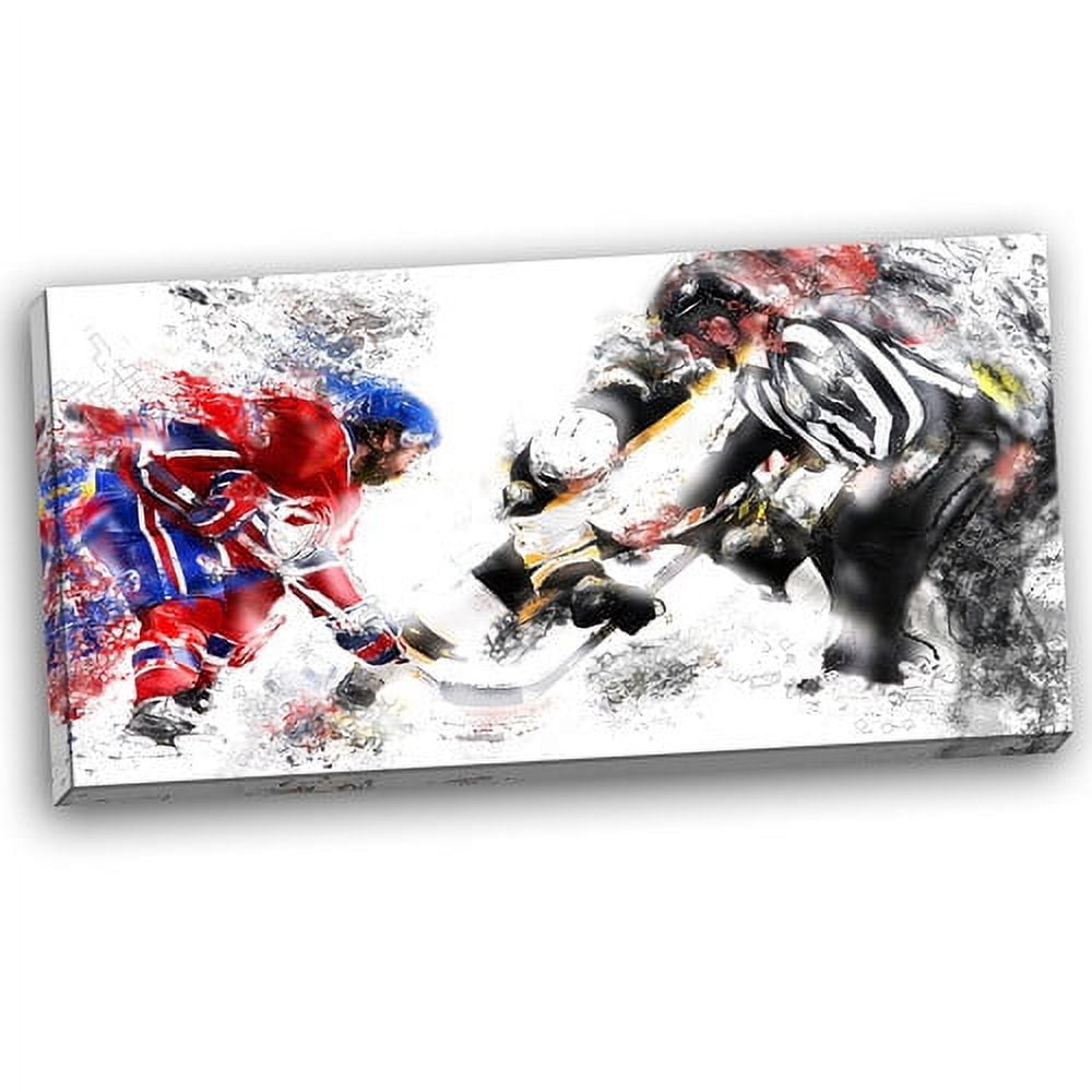 Design Art Hockey Face Off Graphic Art on Wrapped Canvas