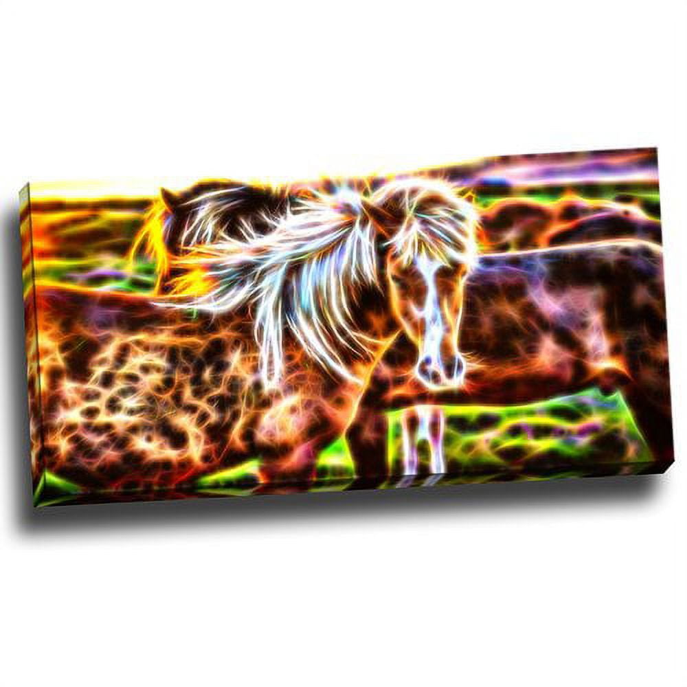 Design Art Horse Embrace Canvas Art, 32" x 16"