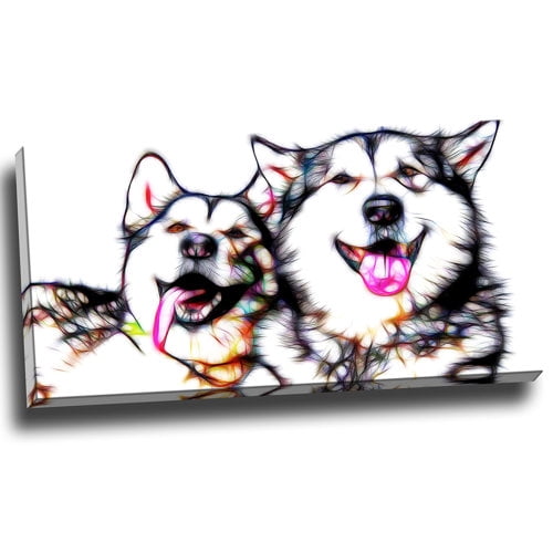 Design Art Husky Buddies Graphic Art on Wrapped Canvas