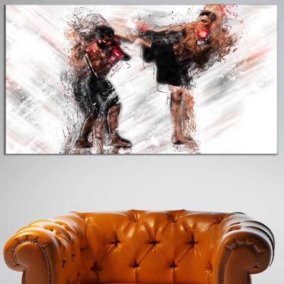 Design Art Kick Boxing Side Kick, 32" x 16"