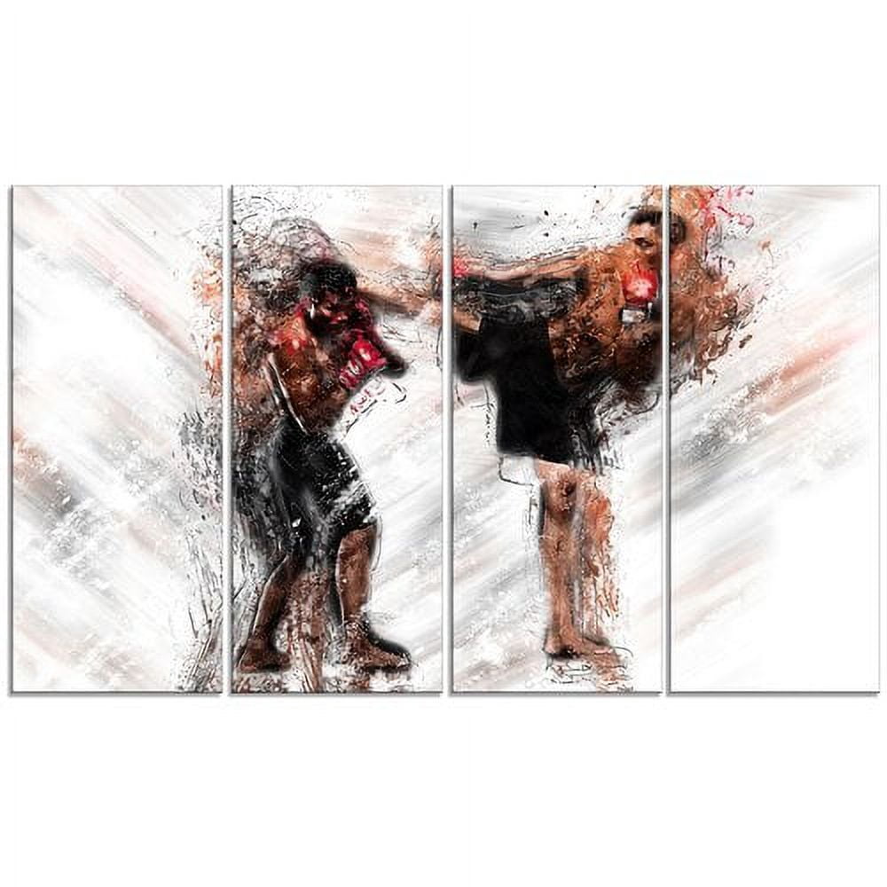 Design Art Kick Boxing Side Kick, 4 Panels, 48" x 28"