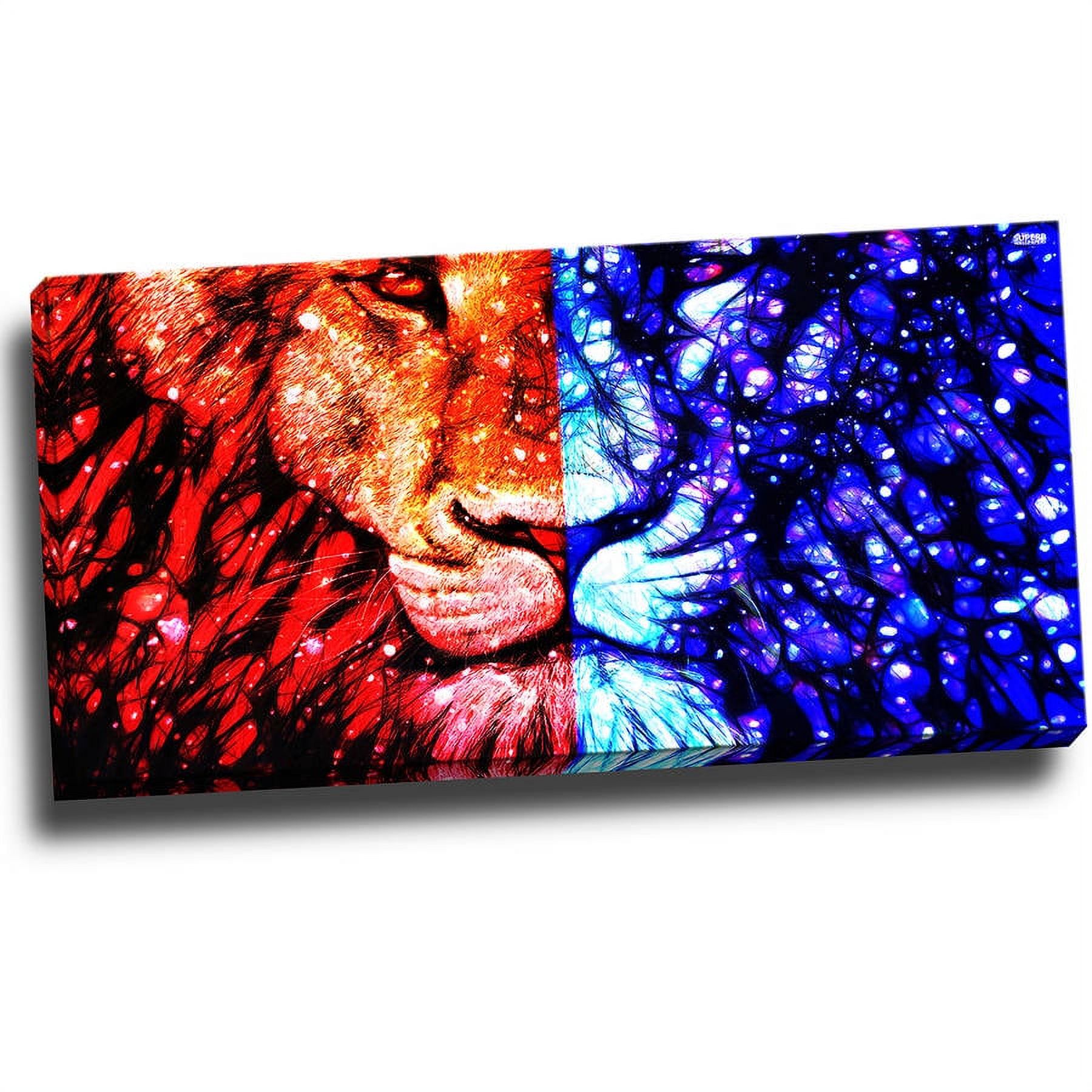 Design Art King of the Jungle - Lion Graphic Art on Wrapped Canvas