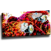 DESIGN ART Macaw Parrot Duo Animal Art Canvas (Multiple Sizes) 32 in. wide x 16 in. high