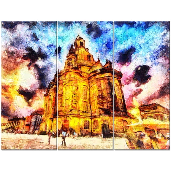 Design Art Modern Cathedral Art, 3 Pieces, 36" x 28"