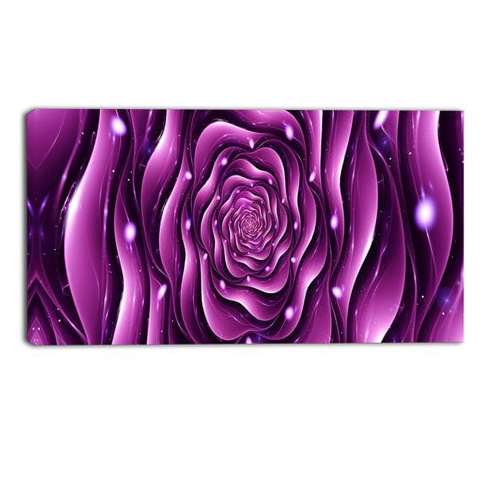 Design Art Purple Rose Digital Artwork on Cotton Canvas, 32" x 16"