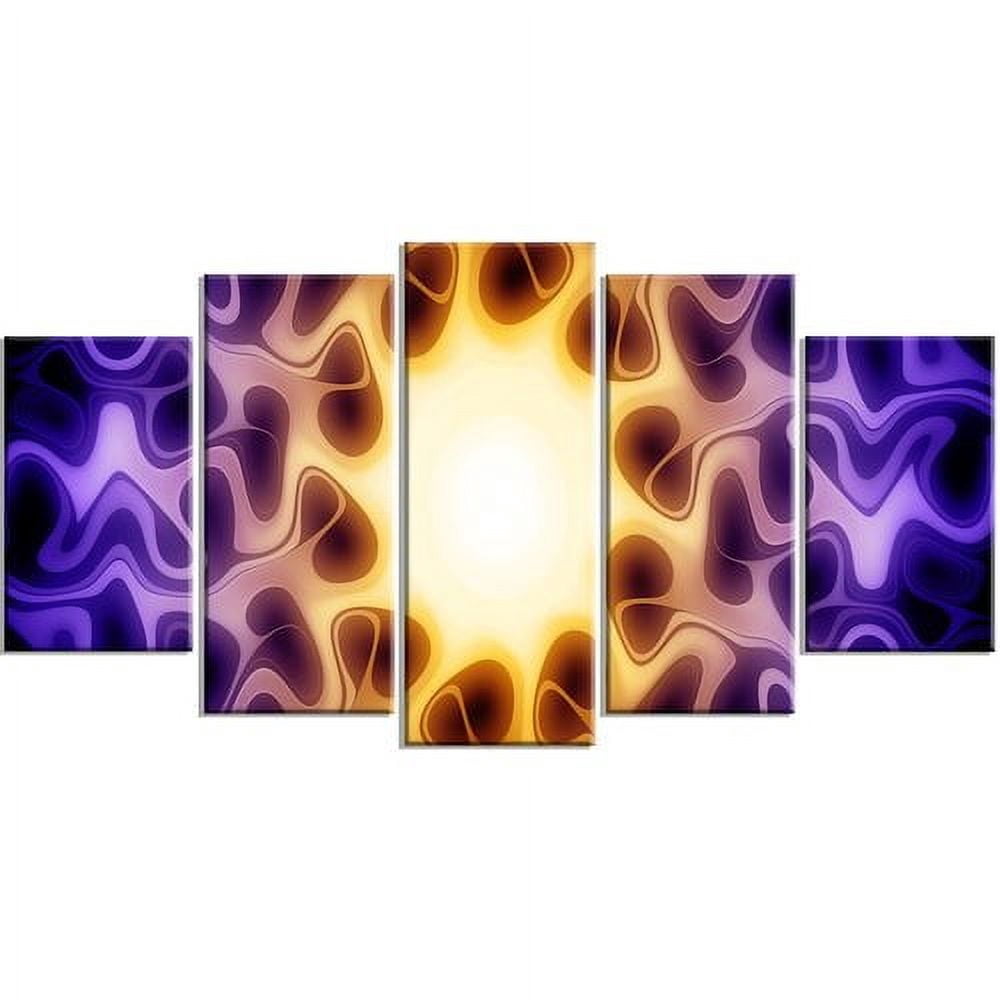 Design Art Purple Sunburst 5 Piece Graphic Art on Wrapped Canvas Set