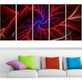 thumbnail image 1 of Design Art Purple and Red Entanglement Abstract Canvas, 5 Equal Panels, 60" x 28", 1 of 2