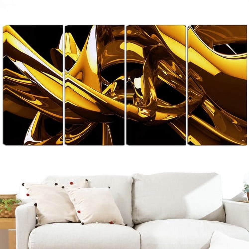 Design Art Gold VS Silver 4 Piece Graphic Art on Wrapped Canvas Set