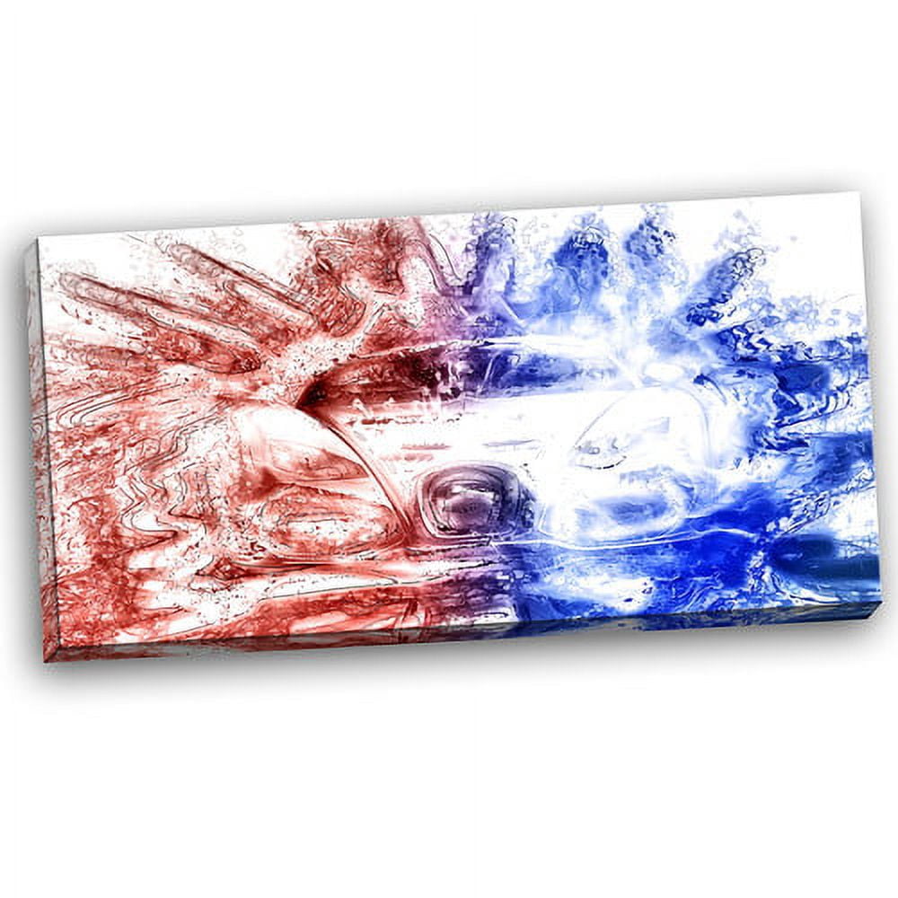 Design Art Red and Blue Car Art, 32" x 16"