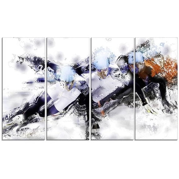 Design Art Speed Skating Finish Line, 4 Panels, 48" x 28"