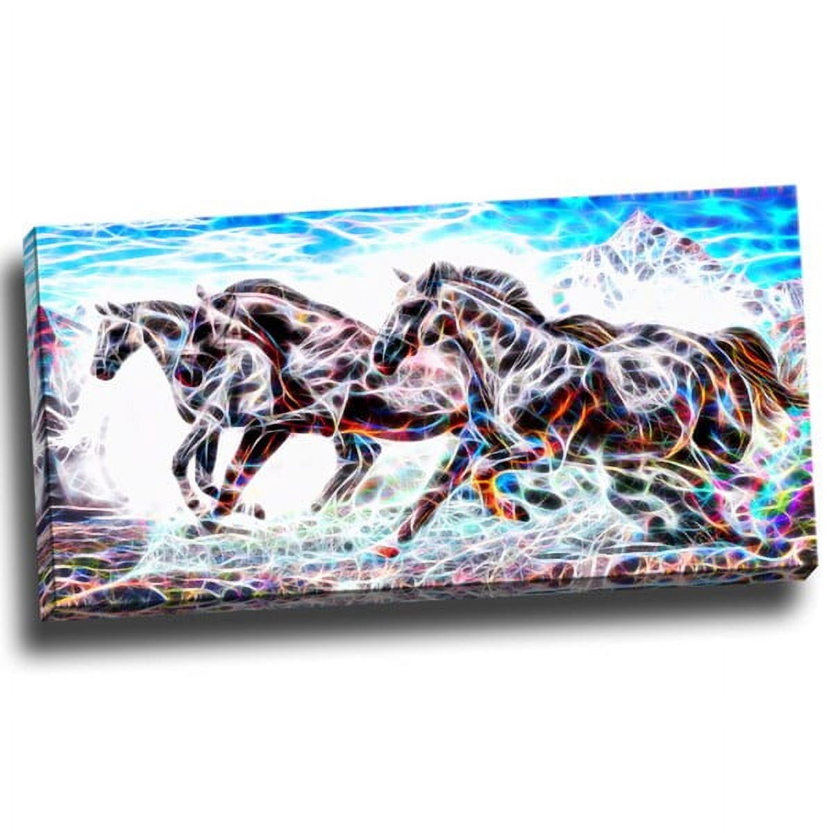 DESIGN ART Stampede Horse Animal Art Canvas (Multiple Sizes) 32 in. wide x 16 in. high
