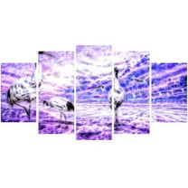 Design Art Storks Art on Canvas, 5 Panels, 60" x 32"