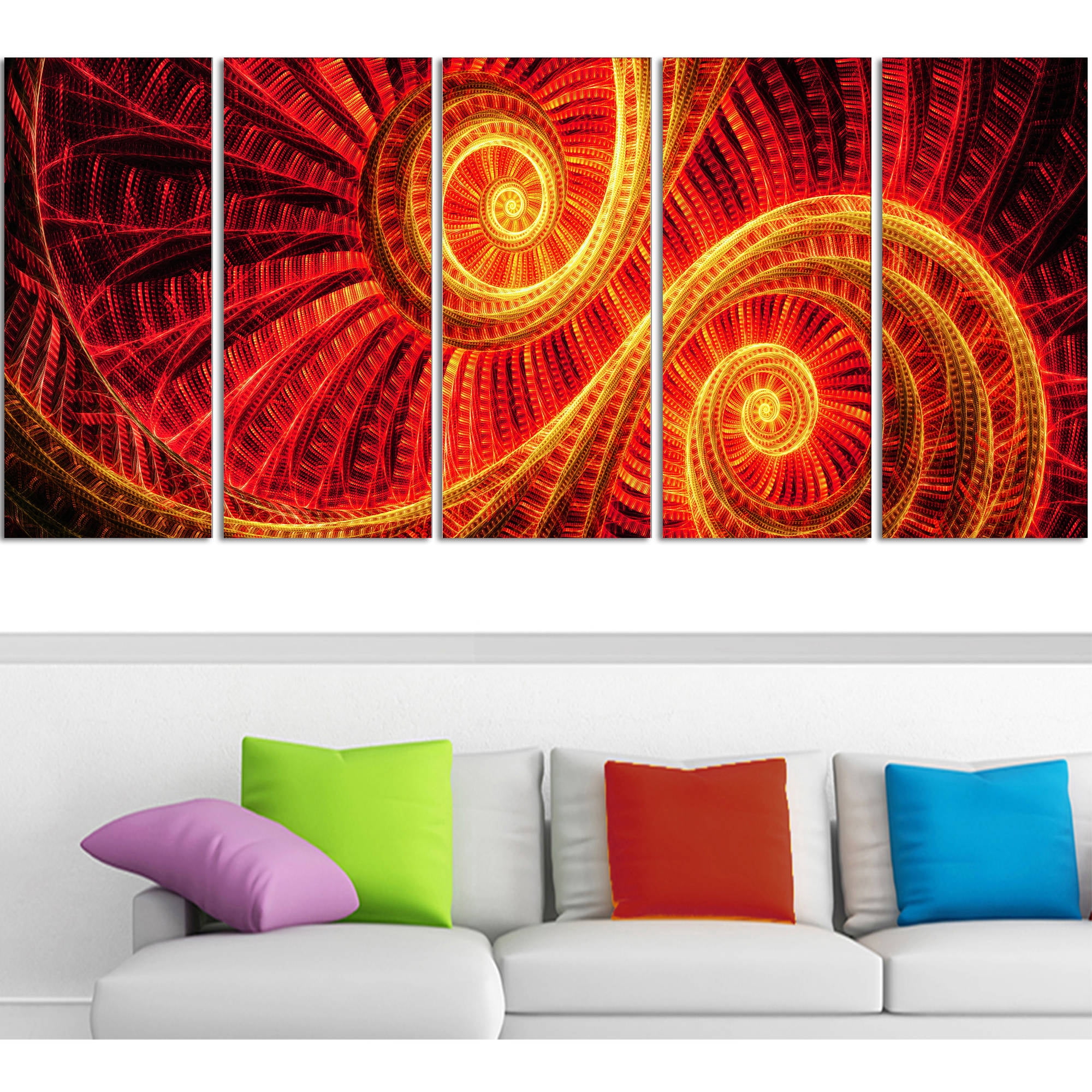 Design Art Sun Dance 5 Piece Graphic Art on Wrapped Canvas Set