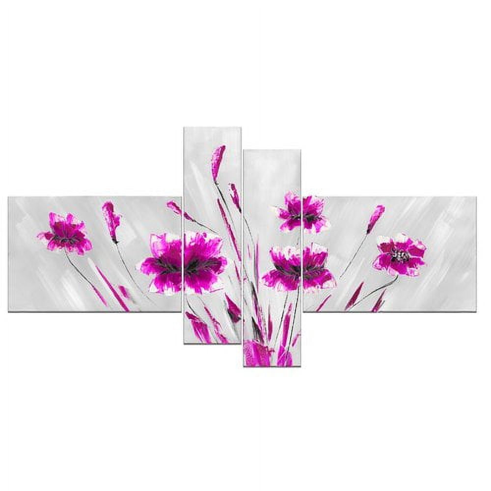 Design Art Vibrant Floral Canvas Set, 4 Pieces, 60" x 32"
