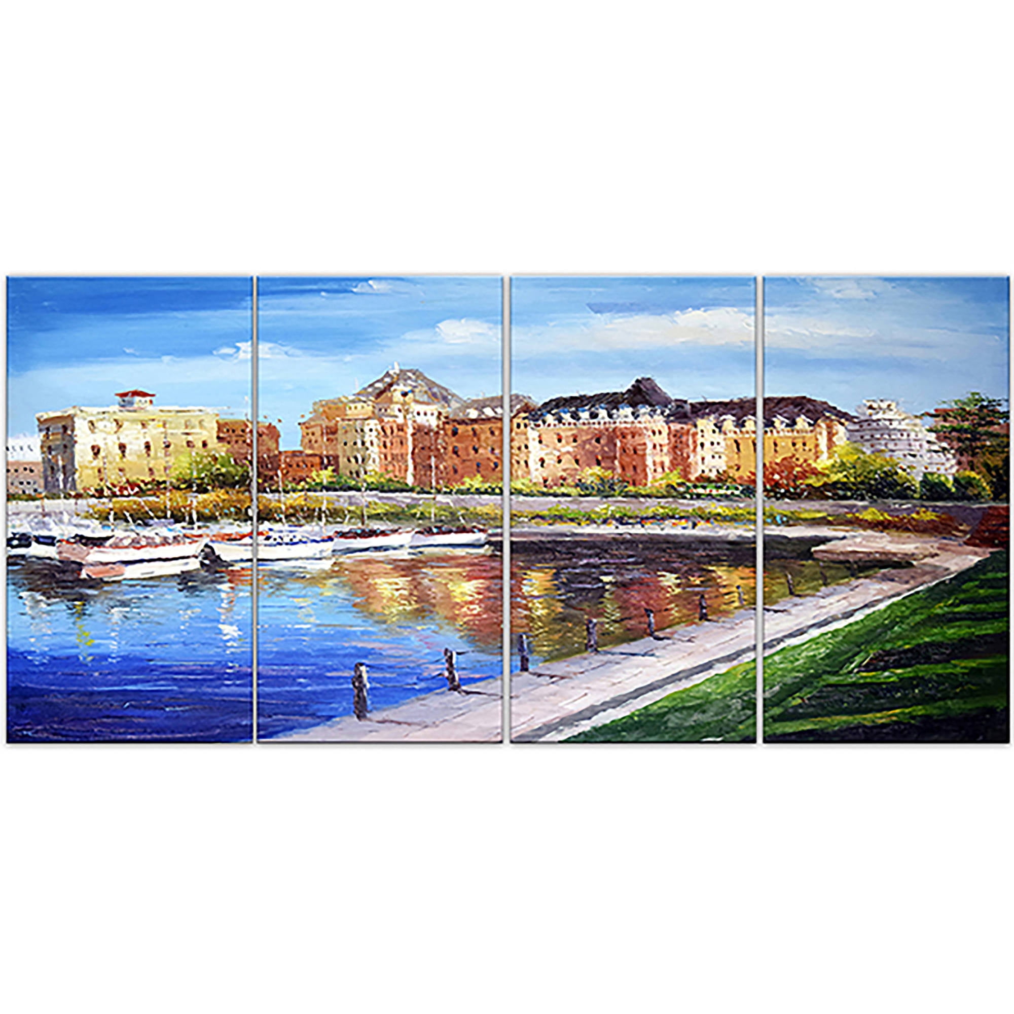 Design Art Victoria Cityscape 4 Piece Painting Print on Wrapped Canvas Set