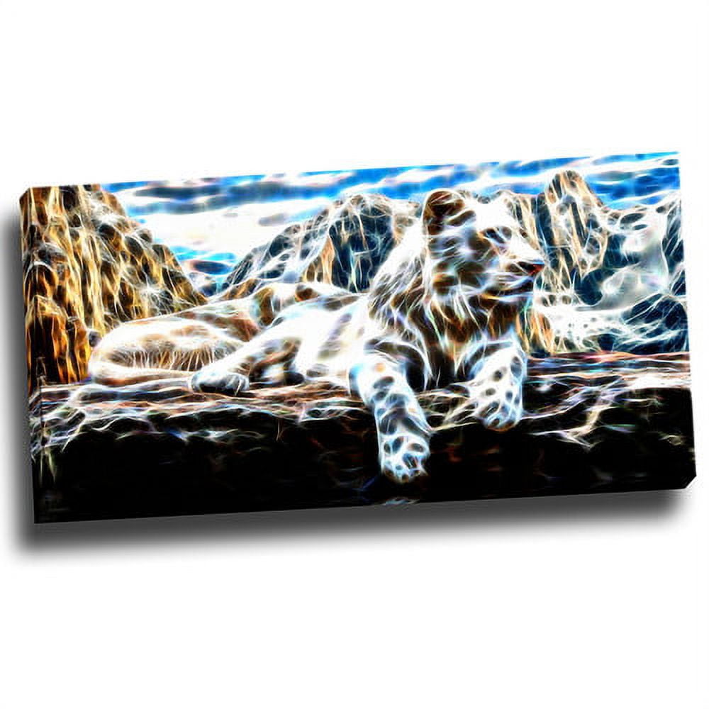 Design Art White Tiger Art on Canvas, 32" x 16"