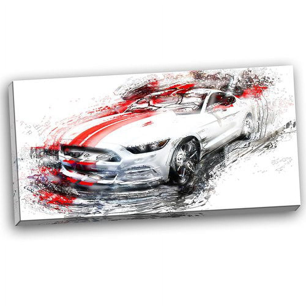 Design Art -white & Red Sports Car - 32x