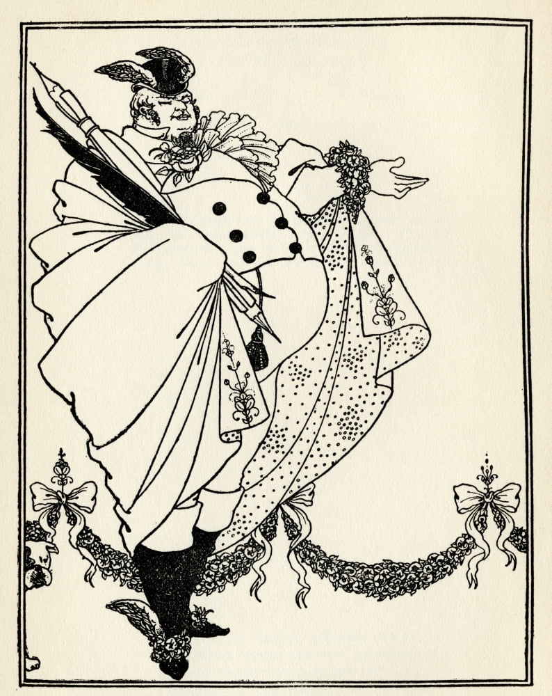 Design By Aubrey Vincent Beardsley 1872 To 1898 English Illustrator Of The Art Nouveau Era For The Contents Page Of The Savoy Volume 1 Canvas Art - Ken Welsh Design Pics (26 x 32)