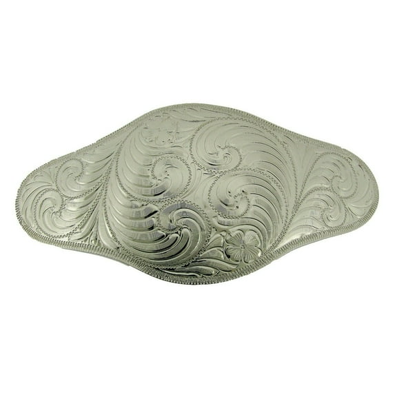 Design Belt Buckle Silver Chrome Wide Cowboy Western Rodeo Texan Style Fashion New