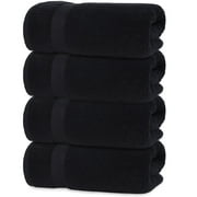 All Design Black Bath Towels 27" x 54" Quick-Dry High Absorbent 100% Turkish Cotton Towel for Bathroom, Guests, Pool, Gym, Camp, Airbnb, Travel, College Dorm (Black, 4 Pack Bath Towel)