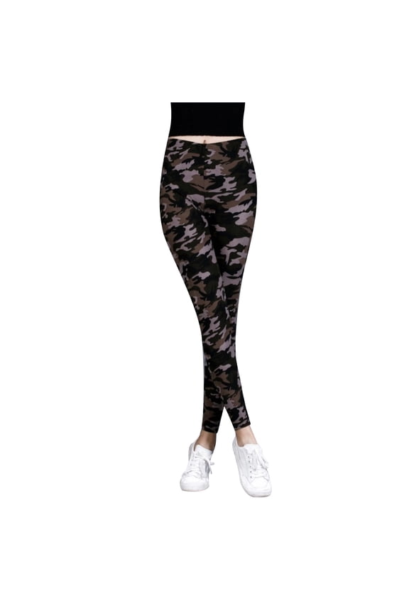 Design Camouflage Leggings Commute Mid-Waist Fit Trousers Thighs Personality Casual Pants Show