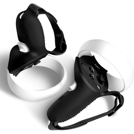 Design Cover for Oculus Quest 2 Controller Grips, Silicone Anti-Throw Grips Cover with Adjustable Knuckle Straps, Protector for Meta/Oculus Quest 2 Accessories
