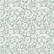 Design Department Cordelia Green Baroque Blooms Wallpaper, 20.9-in by 33-ft