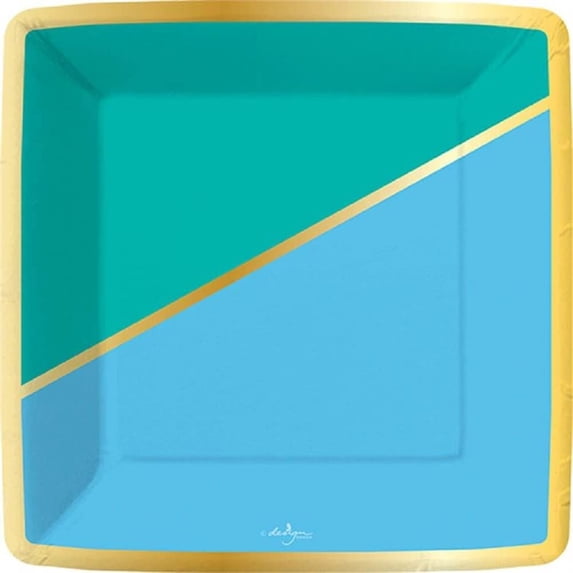 Design Design 630-10039 Color Block-Breeze Dessert Plate, Square