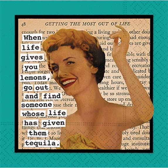 Design Design DESIGN62410060 Life Lemons and Tequila Cocktail Napkin