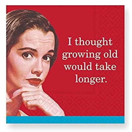 Design Design Growing Old Cocktail Napkins, 5", Red