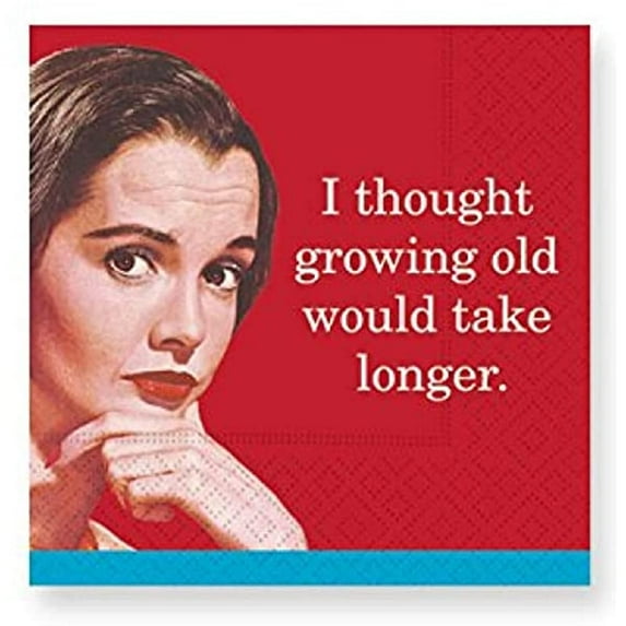 Design Design Growing Old Cocktail Napkins, 5", Red