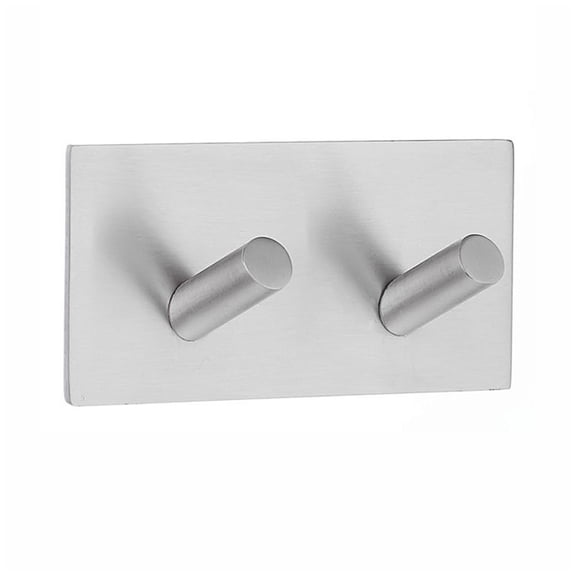 Design Double Hook Self Adhesive Brushed Stainless Steel