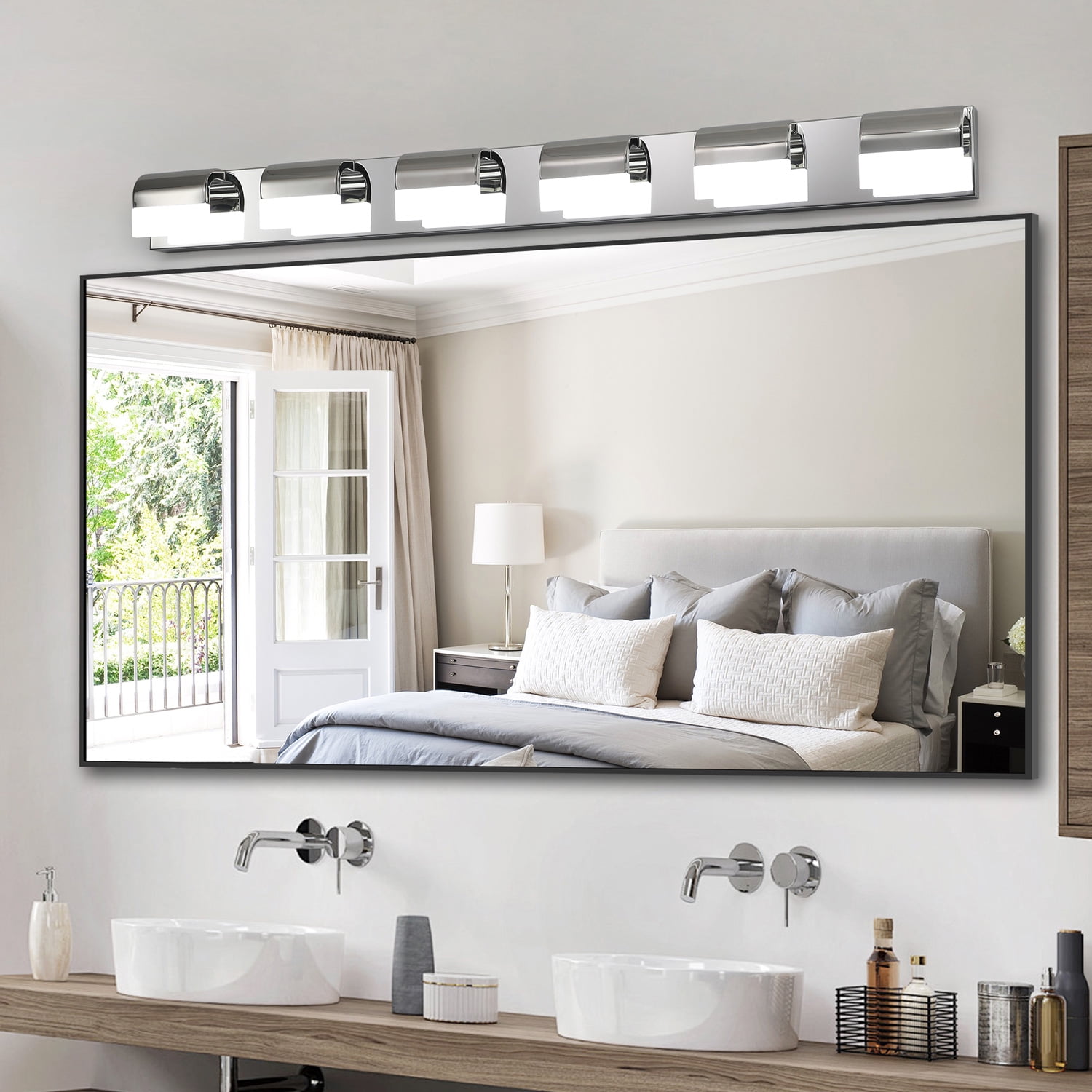 Design Easy Installation 6-Light LED bathroom Vanity Lighting Fixtures,Supports Wall Switch 46.5*3.5*4.3in.