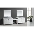 thumbnail image 1 of Design Element 126" Double Sink Bathroom Vanity Set in White with Matching Marble Make-up Table Set, 1 of 4